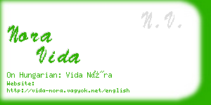 nora vida business card